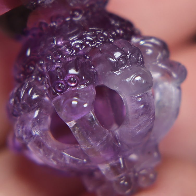 Natural Amethyst Hand Carved Pestle Xiangmo Pendant - 6