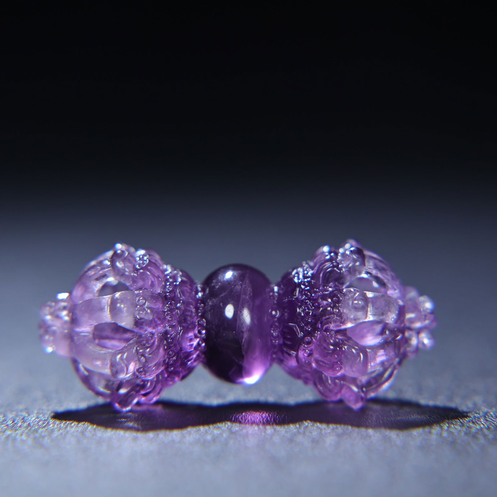 Natural Amethyst Hand Carved Pestle Xiangmo Pendant - 7