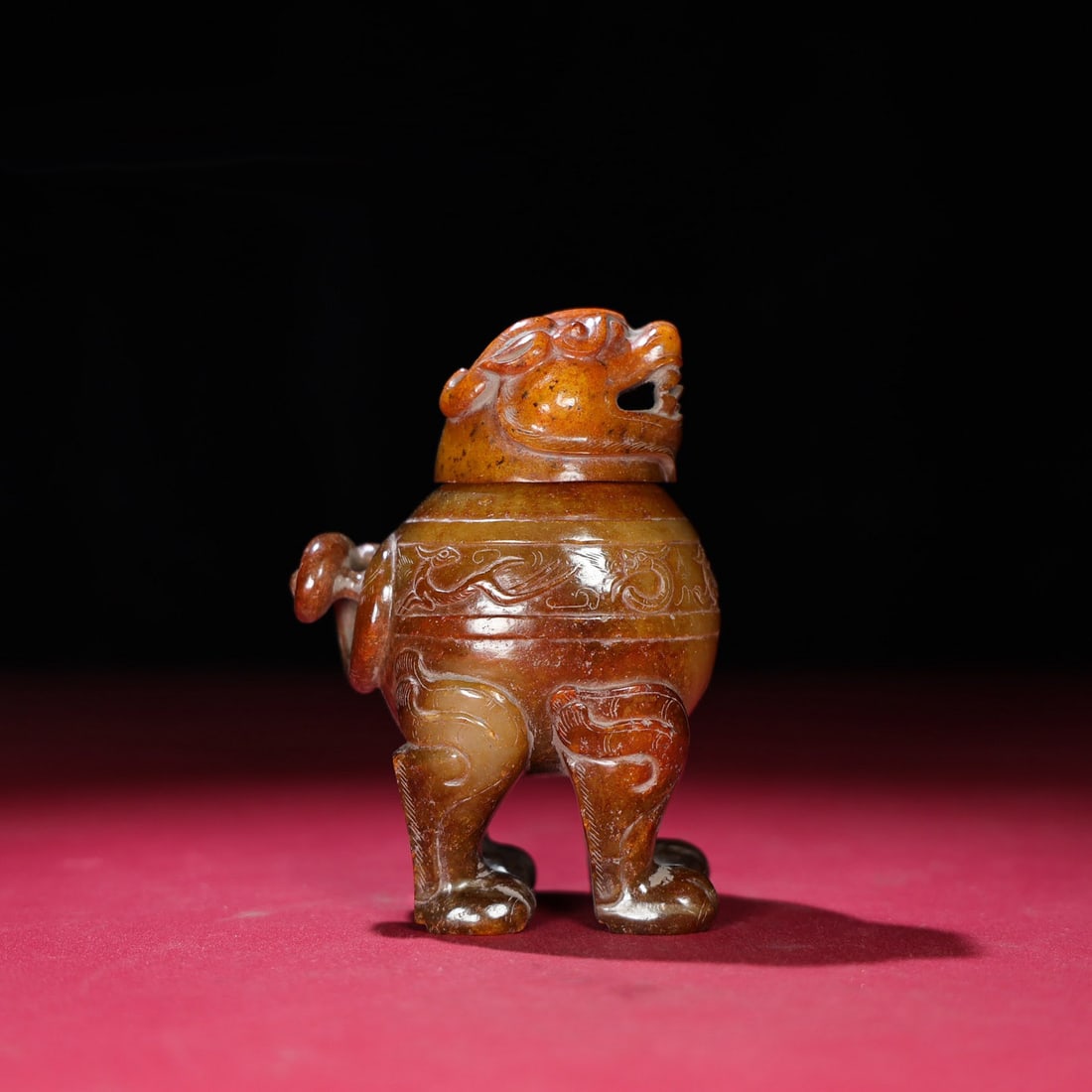 Vintage Chinese Hetian Jade Carved Fortune Lion Incense Burner (1 of 9)