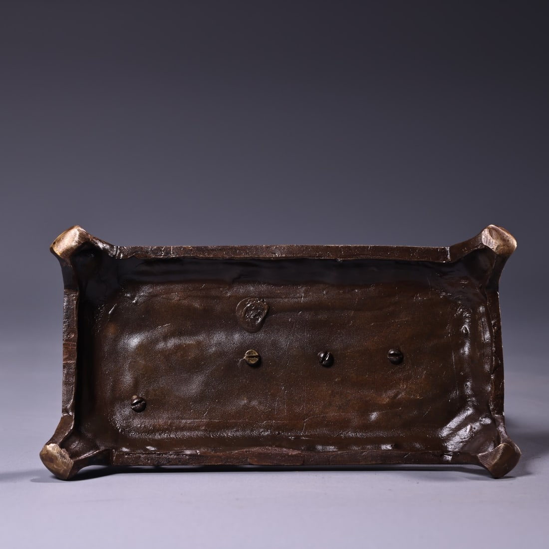 Old Copper Inlay Gem Mechanical Clock - 9