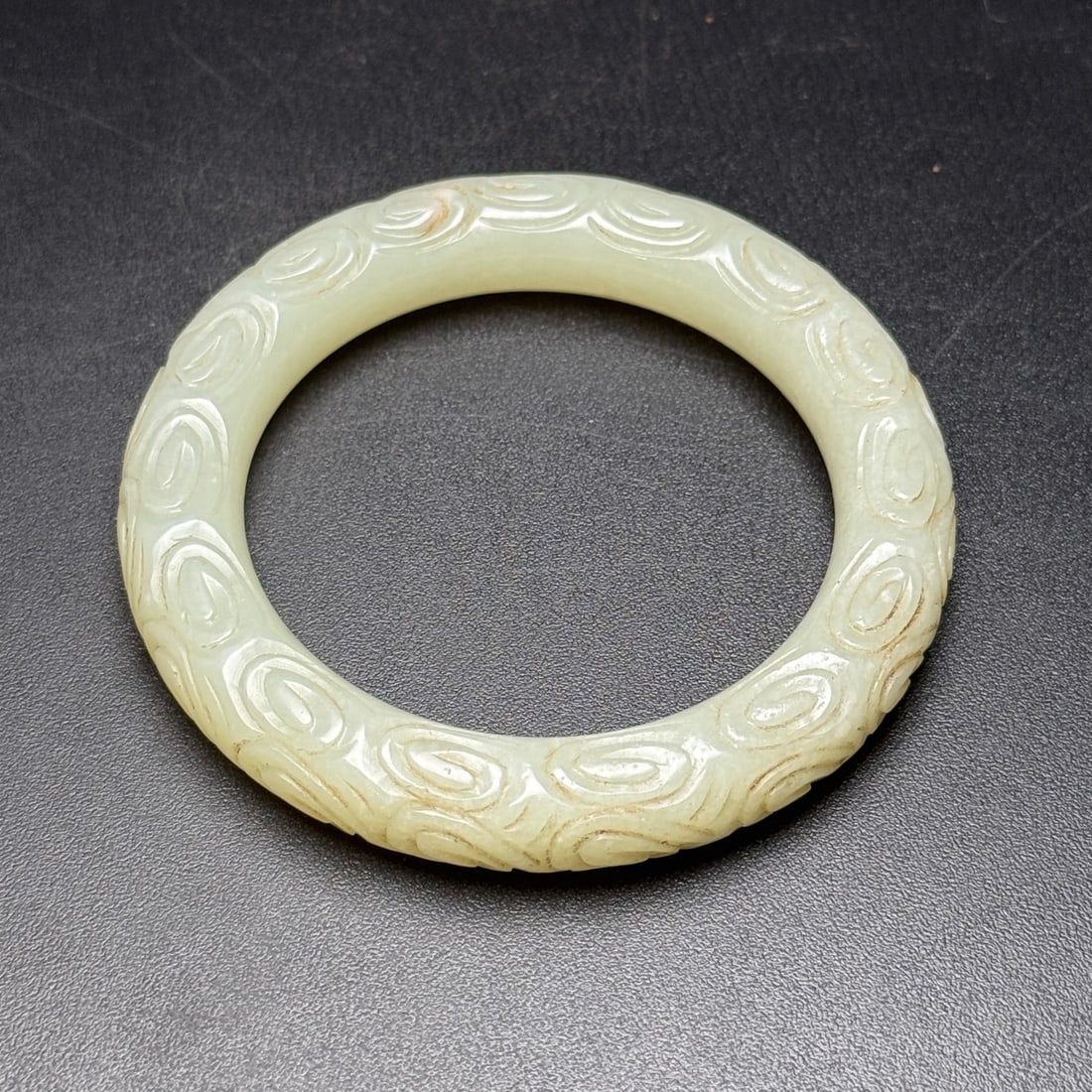 Inside Diameter 56mm Chinese Natural Hetian Jade Bracelet - 6