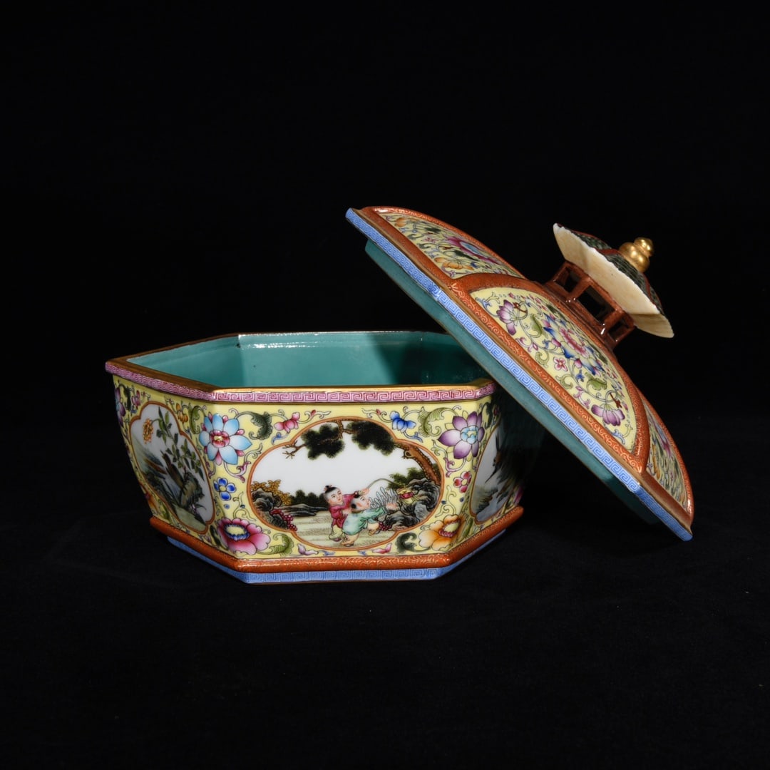 Chinese Gilt Edge Famille Rose Enamel Flowers Bird Design Porcelain Pot - 2