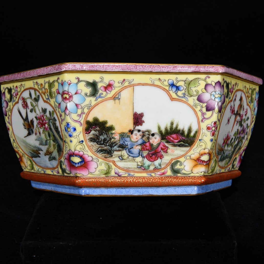 Chinese Gilt Edge Famille Rose Enamel Flowers Bird Design Porcelain Pot - 4
