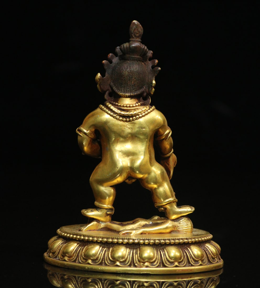 Tibetan Gilt Gold Copper Buddha Statue - 7
