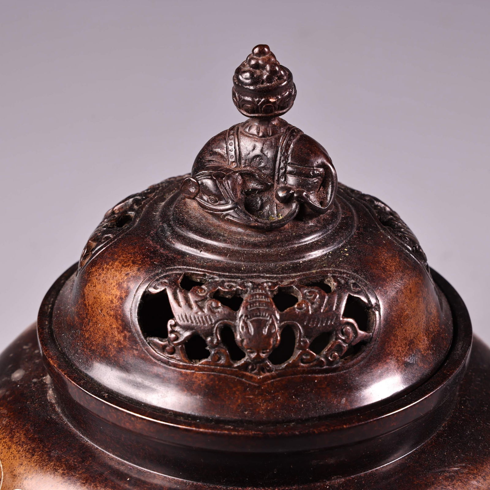 Vintage Chinese Copper Inlay Silver Wires Fortune Elephant Incense Burner - 4