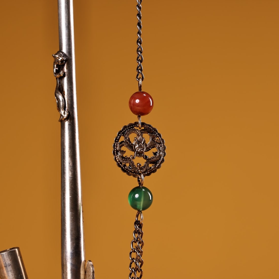 Chinese Copper Cloisonne Tobacco Pipe - 10