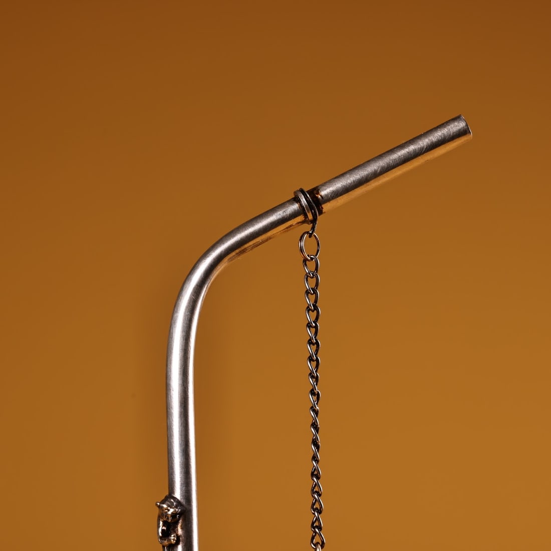 Chinese Copper Cloisonne Tobacco Pipe - 4