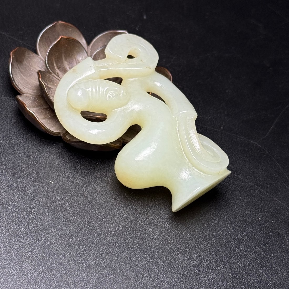 Superb Chinese Hetian Jade Carved Figure Statue - 3