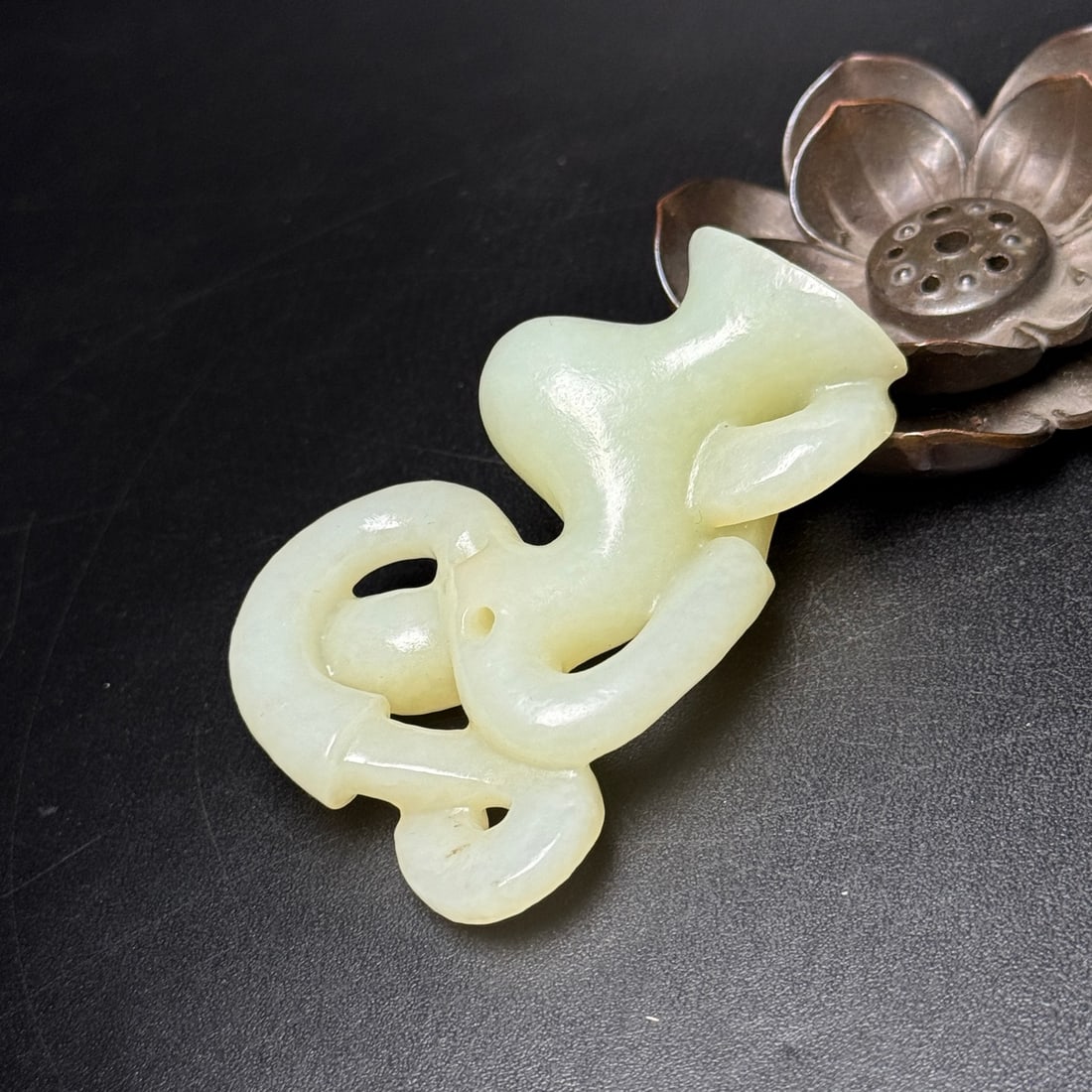 Superb Chinese Hetian Jade Carved Figure Statue - 4