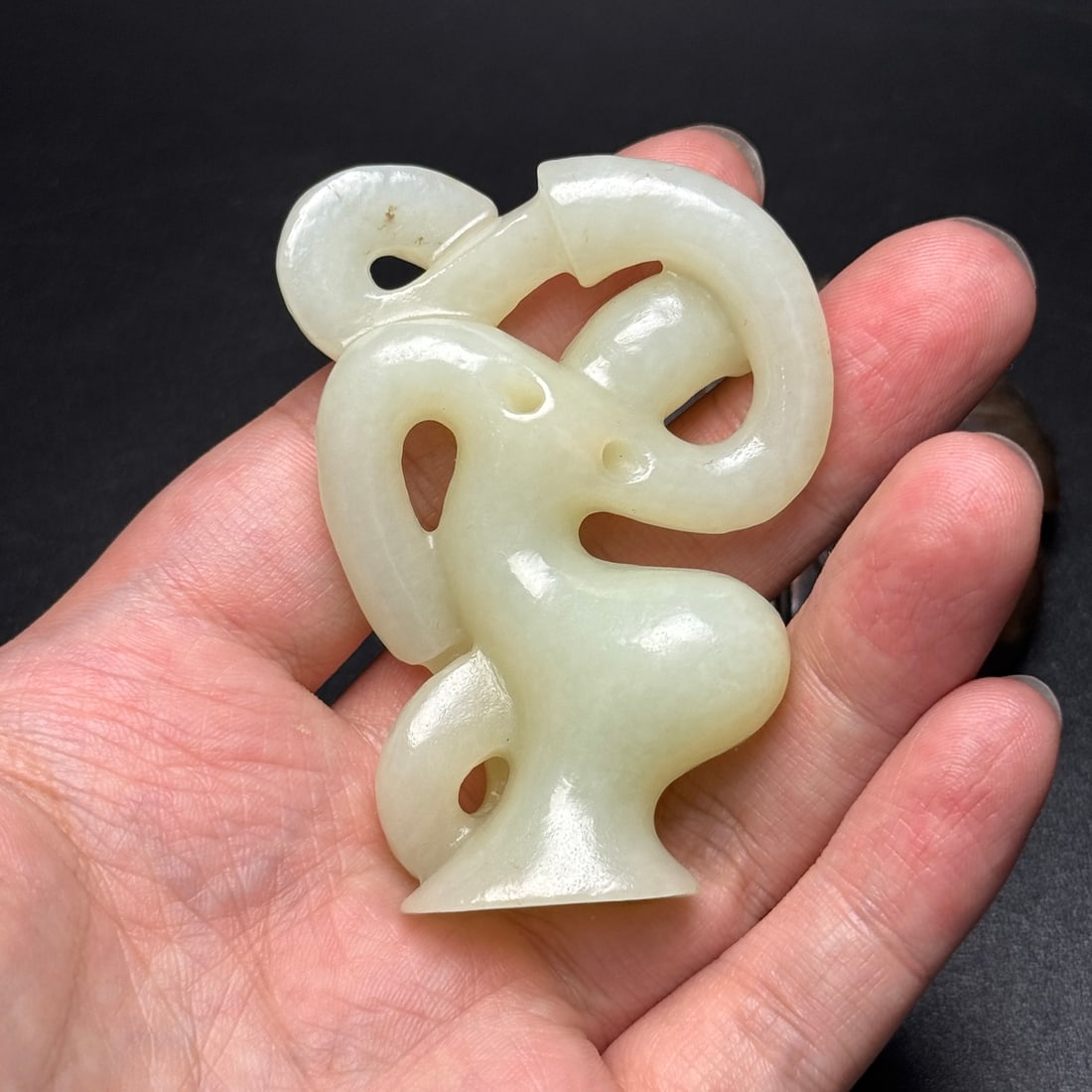 Superb Chinese Hetian Jade Carved Figure Statue - 9