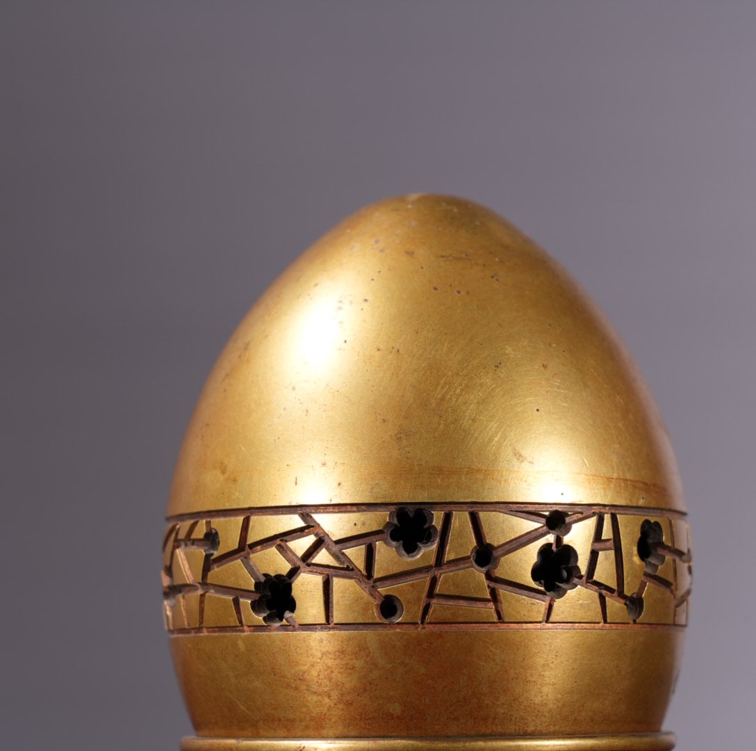 Vintage Chinese Gilt Gold Copper Incense Burner - 2