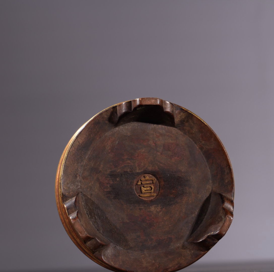 Vintage Chinese Gilt Gold Copper Incense Burner - 9