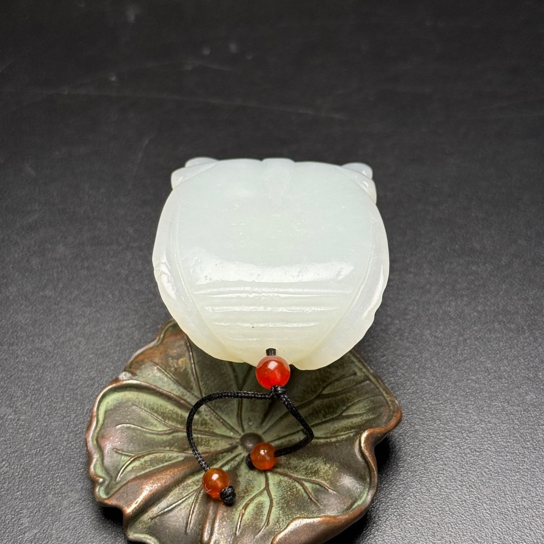 Chinese Hetian Jade Carved Fortune Cicada Pendant - 6