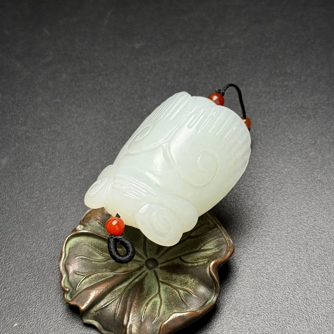 Chinese Hetian Jade Carved Fortune Cicada Pendant - 7
