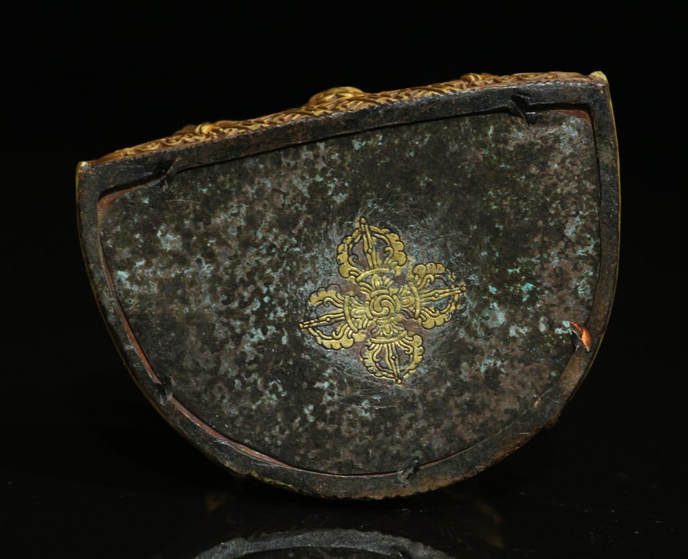 Vintage Tibetan Gilt Gold Copper Buddha Statue - 9