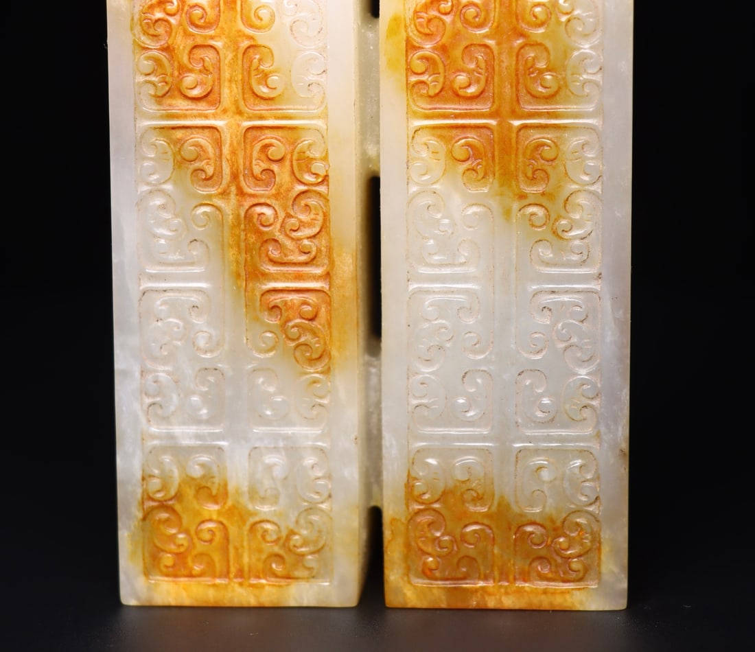 Superb Vintage Chinese Hetian Jade Carved Dragon Seal Statue - 6