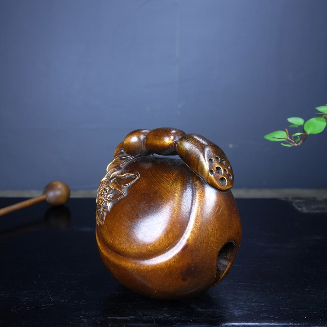 Chinese Boxwood Wood Carved Wooden Fish Statue - 3