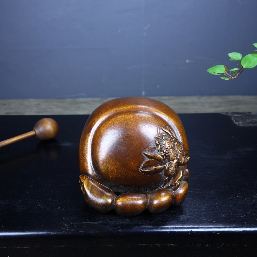 Chinese Boxwood Wood Carved Wooden Fish Statue - 8