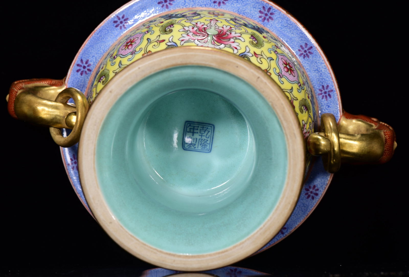 Chinese Gilt Gold Famille Rose Enamel Flowers Design Porcelain Incense Burner - 9