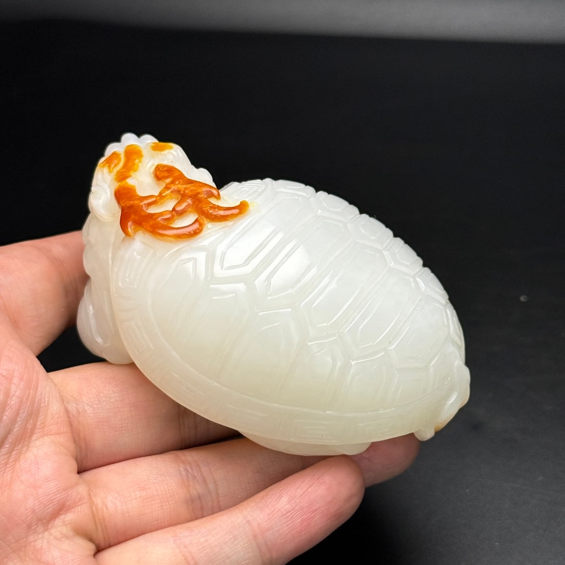 Superb Chinese Hetian Jade Carved Dragon Turtle Statue - 8