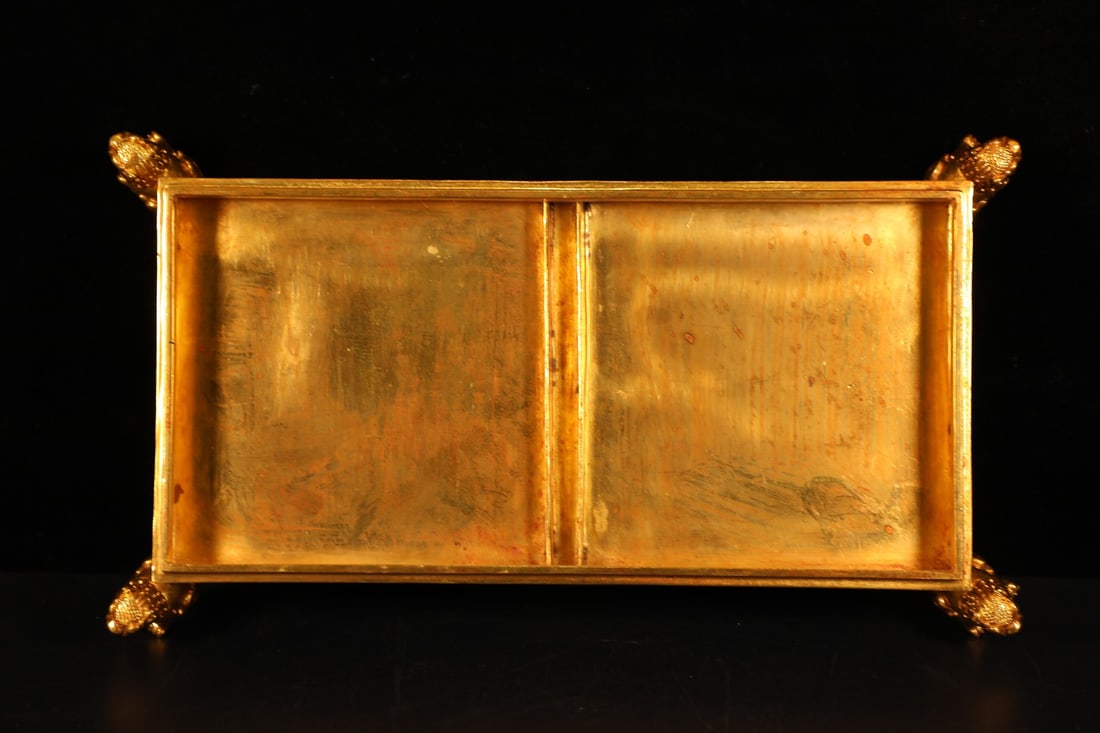 A Set Vintage Chinese Gilt Gold Copper Pai Gow Statue - 6