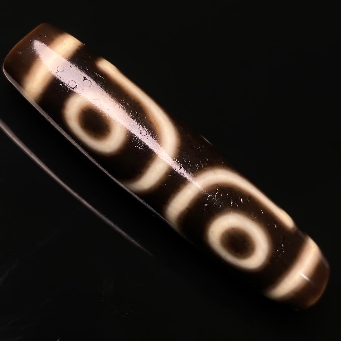 Old Tibetan 3 Eye DZI Agate Lucky Pendant - 3