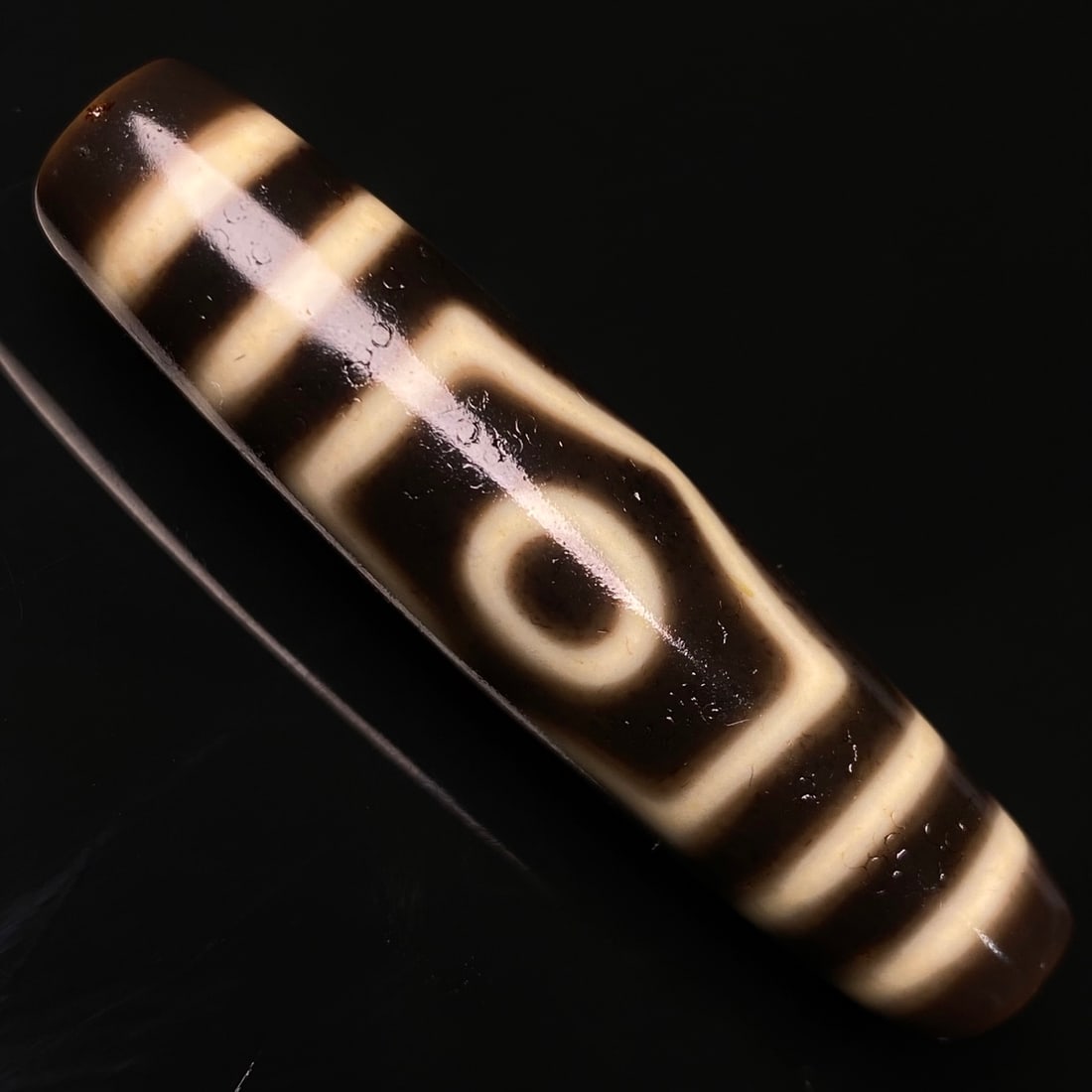 Old Tibetan 3 Eye DZI Agate Lucky Pendant - 5