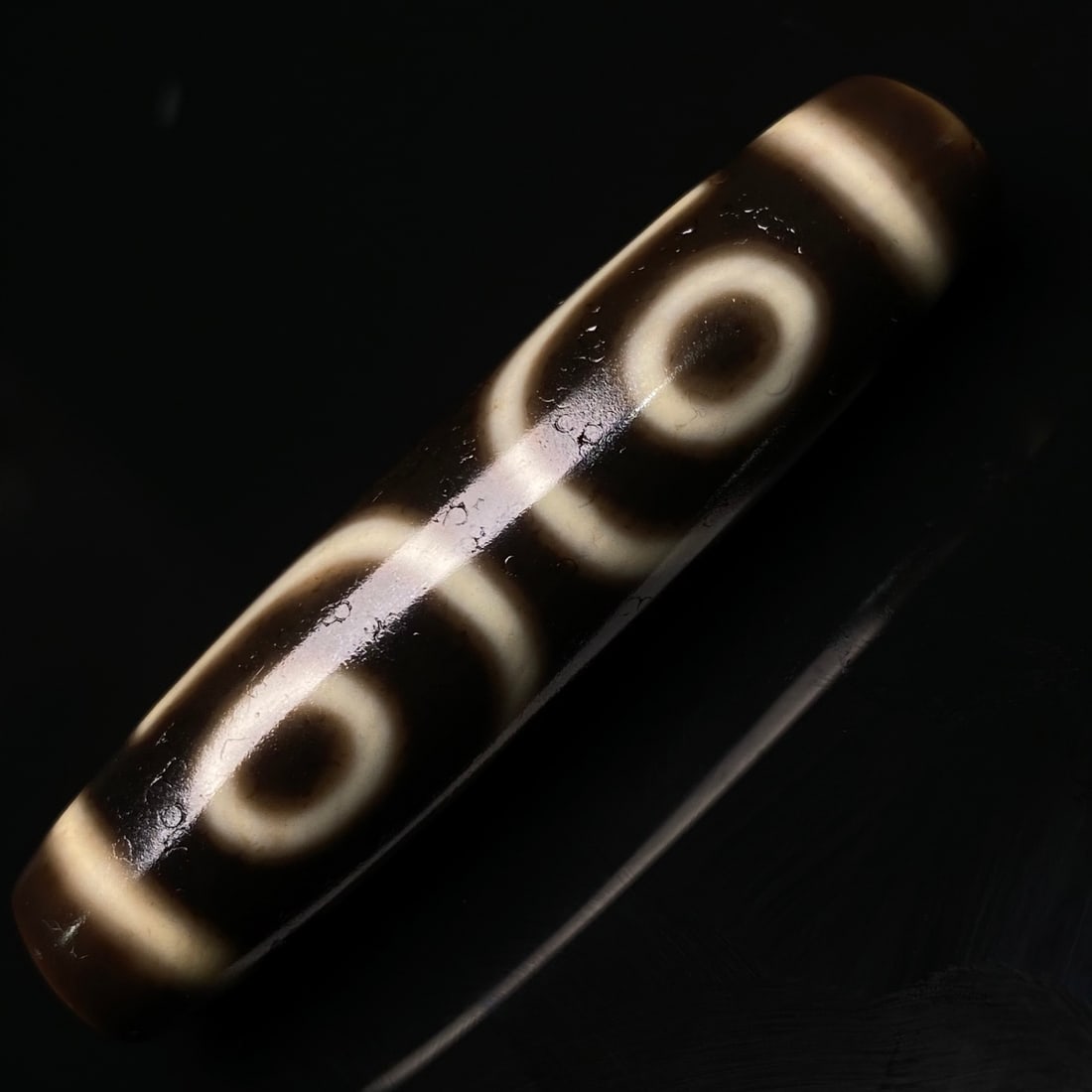 Old Tibetan 3 Eye DZI Agate Lucky Pendant - 8