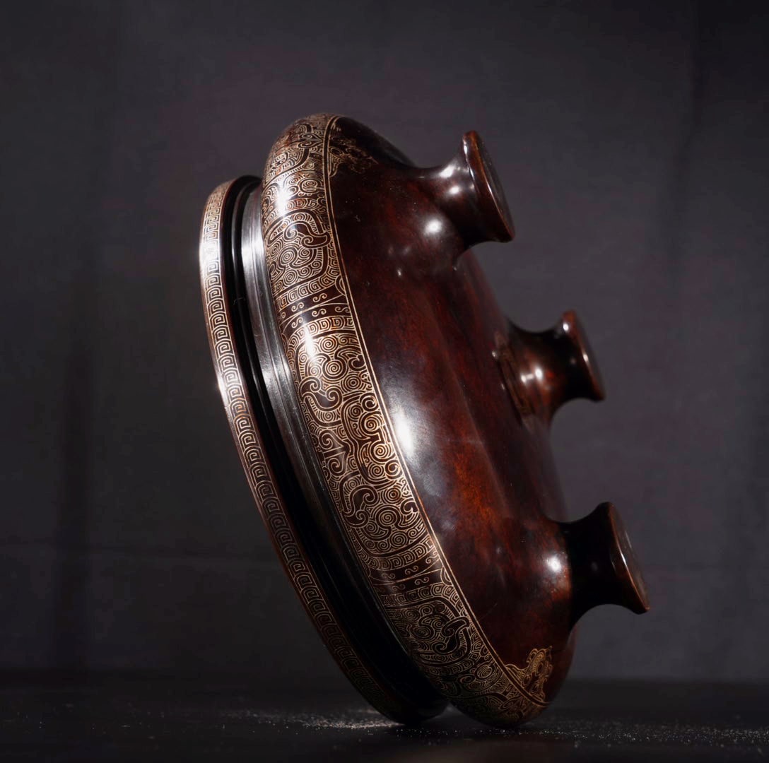 Vintage Chinese Copper Inlay Silver Wires Incense Burner - 8