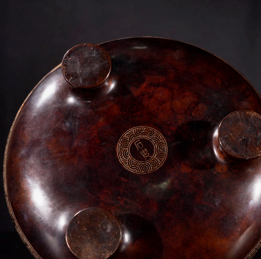 Vintage Chinese Copper Inlay Silver Wires Incense Burner - 9