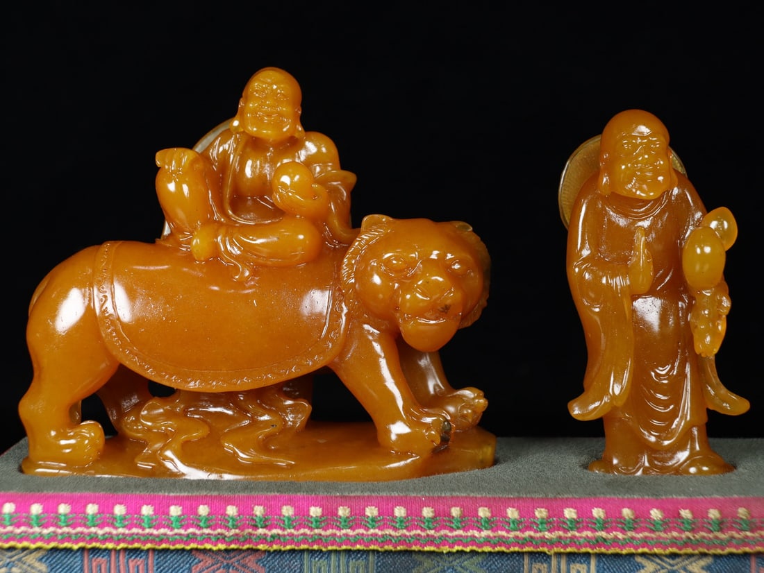 Chinese Tianhuang Stone Hand Carved Dharma Statue - 2