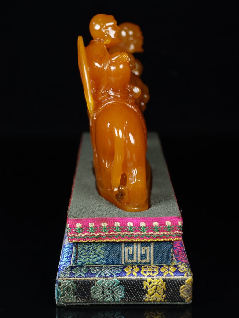 Chinese Tianhuang Stone Hand Carved Dharma Statue - 5