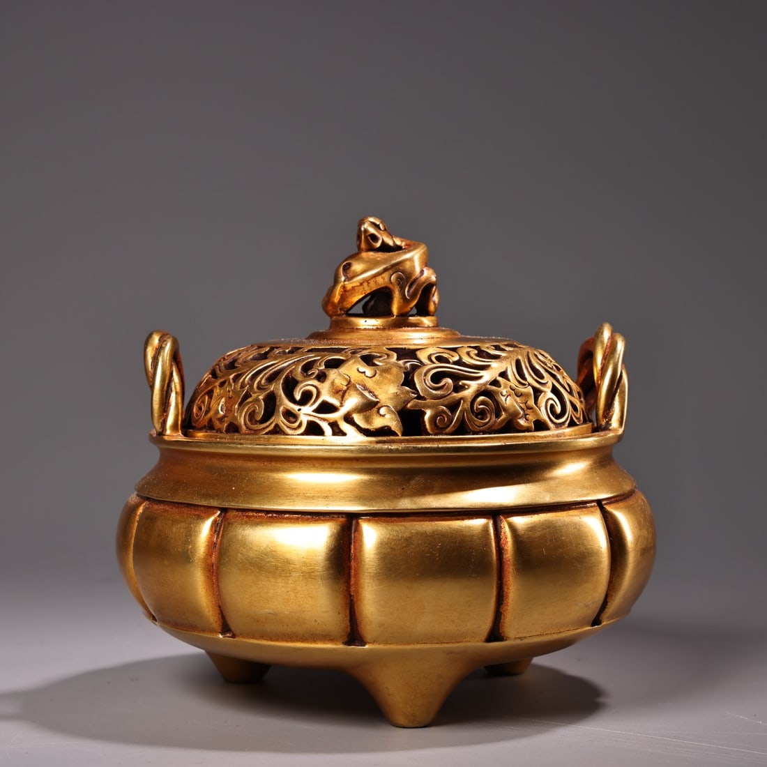 Vintage Chinese Gilt Gold Copper Incense Burner (1 of 13)
