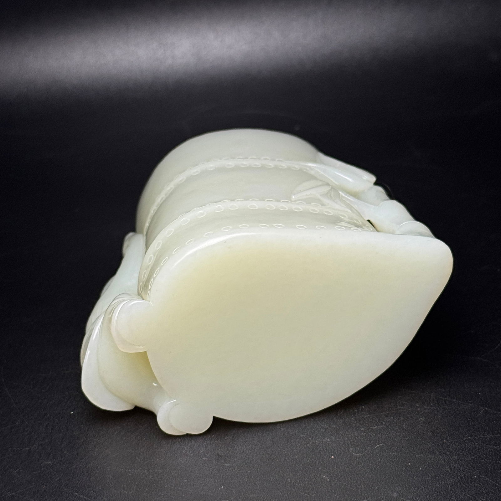 Superb Chinese Hetian Jade Carved Fortune Bamboo & Kid Brush Pot Statue - 6