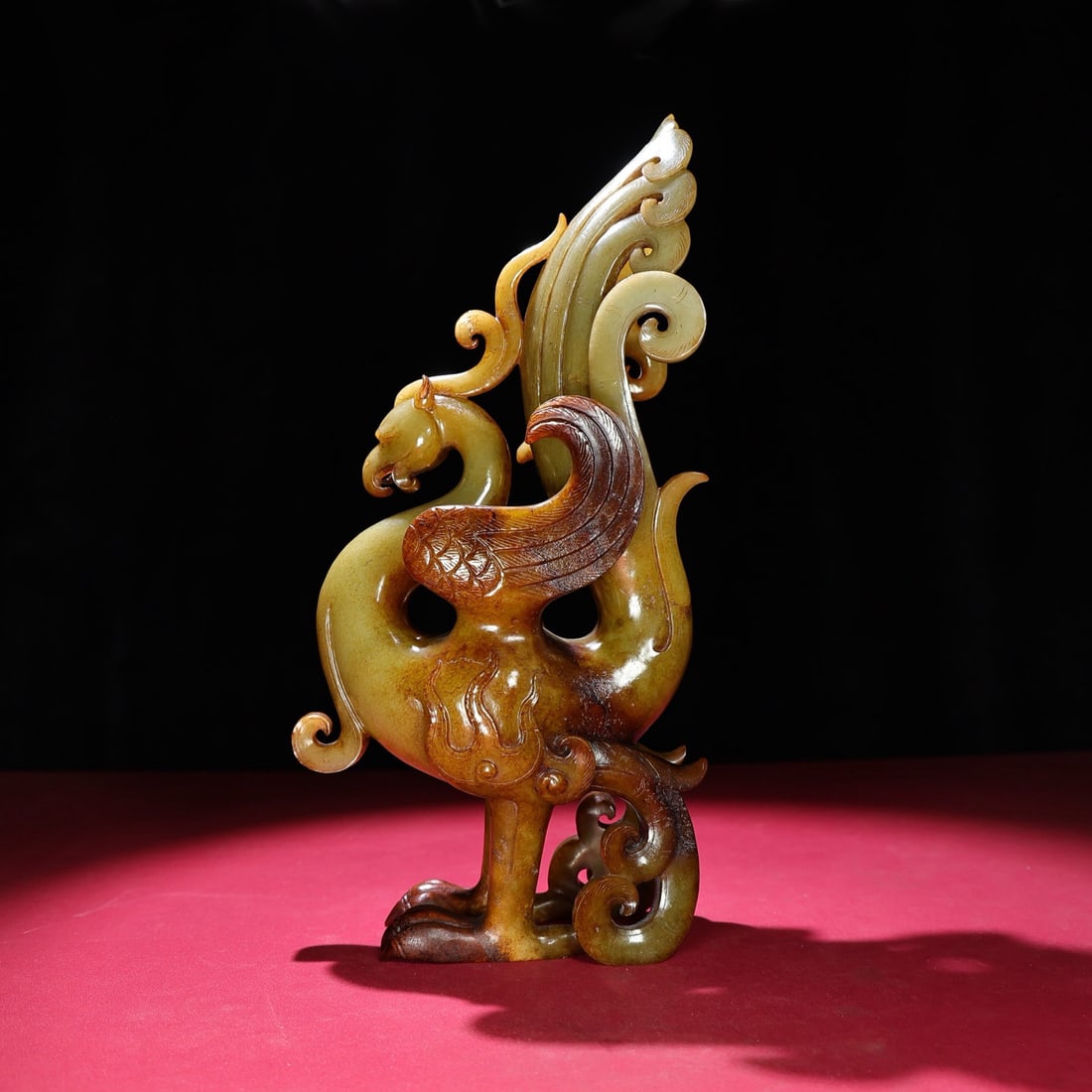 Superb Vintage Chinese Hetian Jade Carved Phoenix Statue (1 of 9)