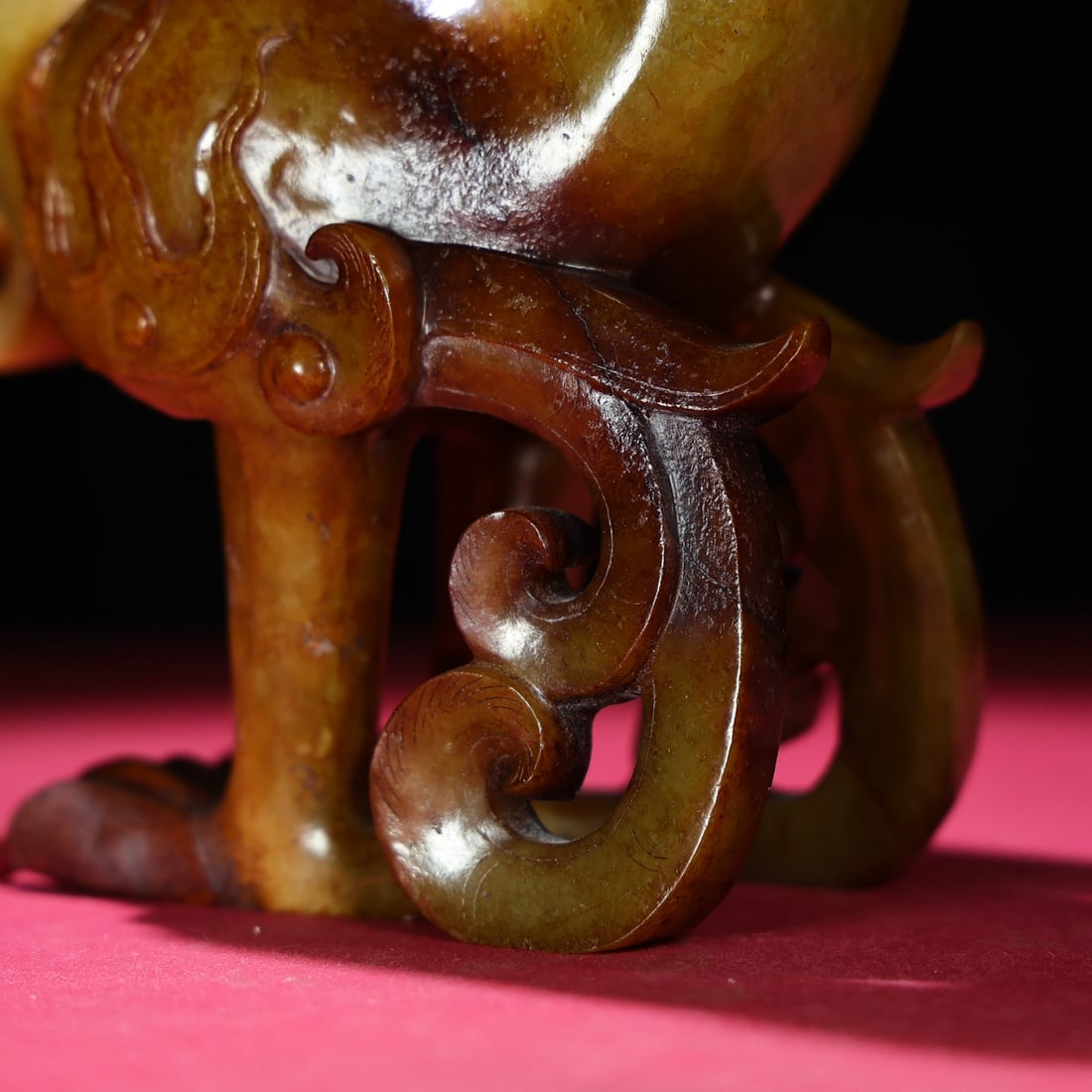 Superb Vintage Chinese Hetian Jade Carved Phoenix Statue - 8