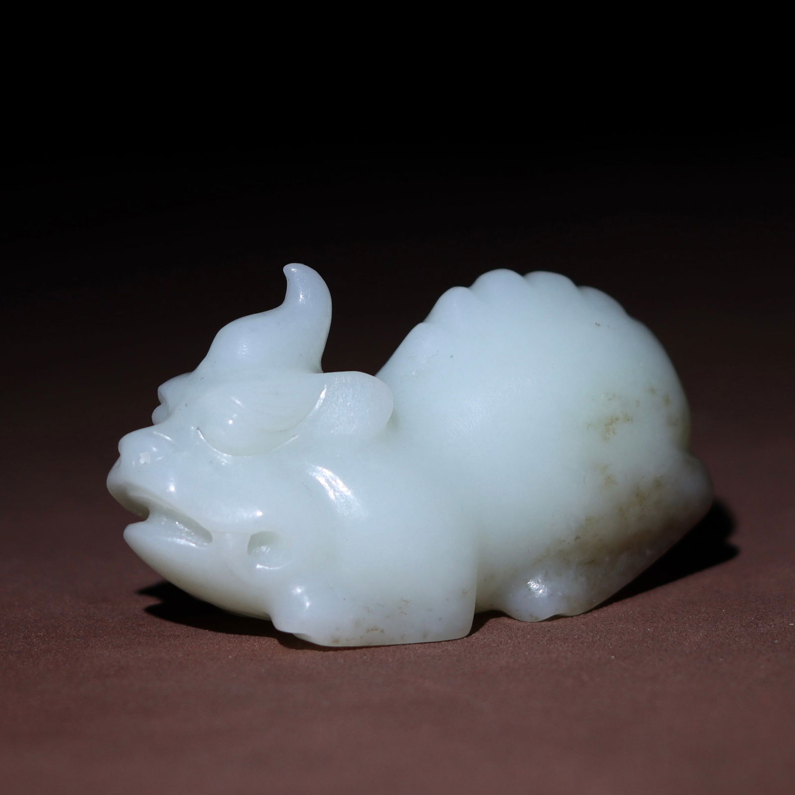 Superb Chinese Hetian Jade Carved Unicorn Statue - 2
