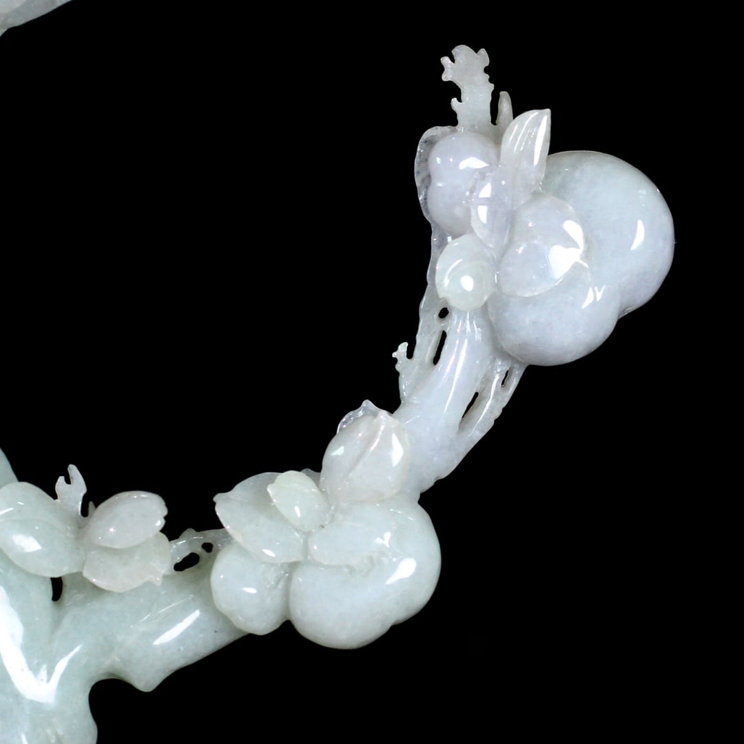 Superb Chinese Jadeite Carved Peach & Seage Statue - 8