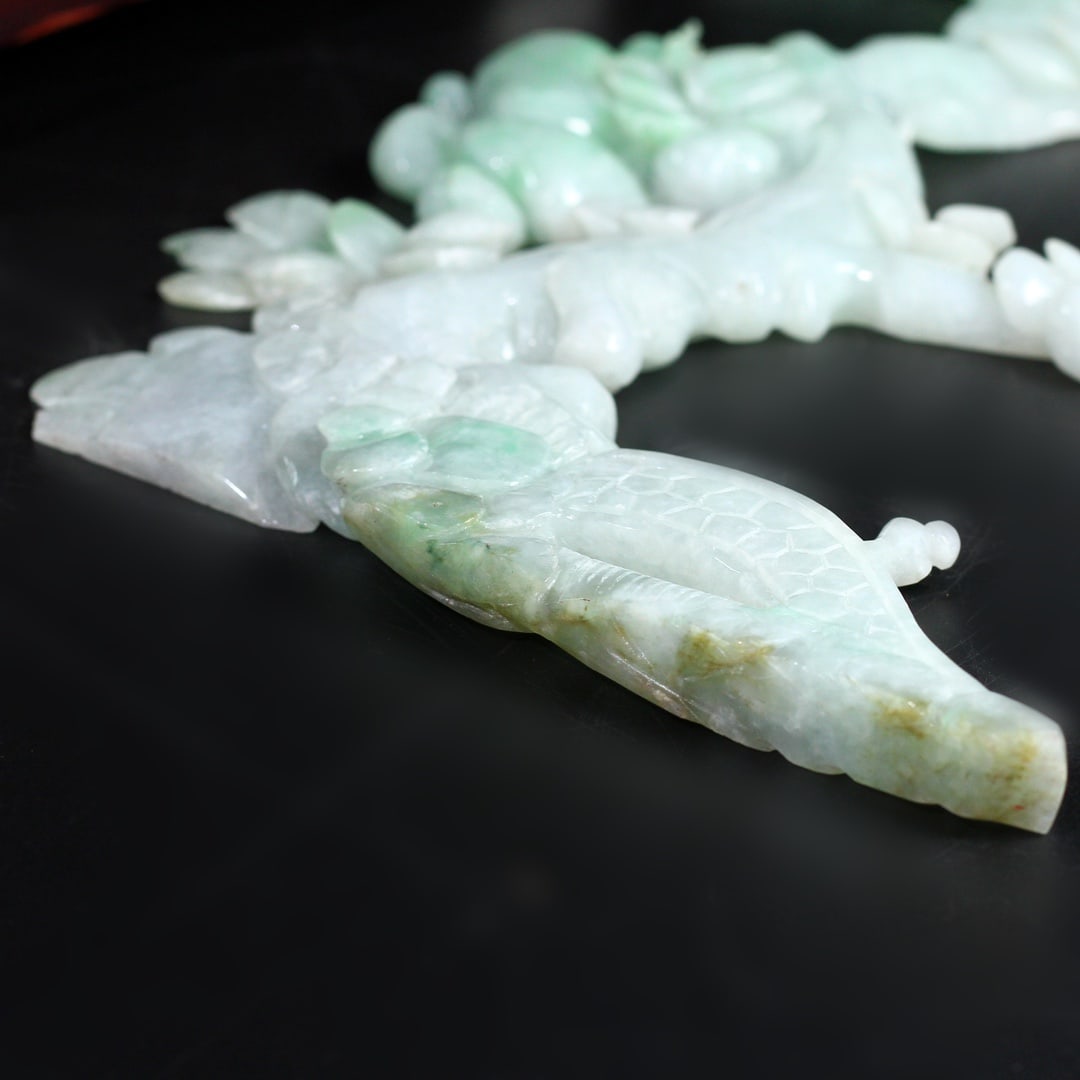 Superb Chinese Jadeite Carved Peach & Seage Statue - 9