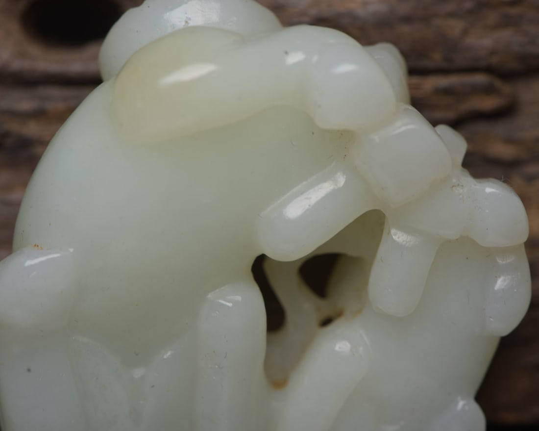 Chinese Hetian Jade Carved Dragon Fortune Ox Pendant - 6