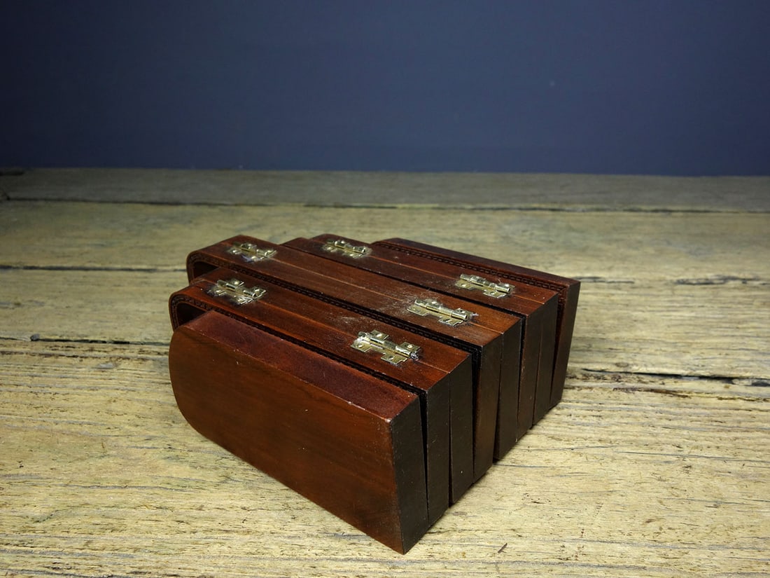 Chinese Boxwood Wood Carved Eight Guardian Deities Box Statue - 9