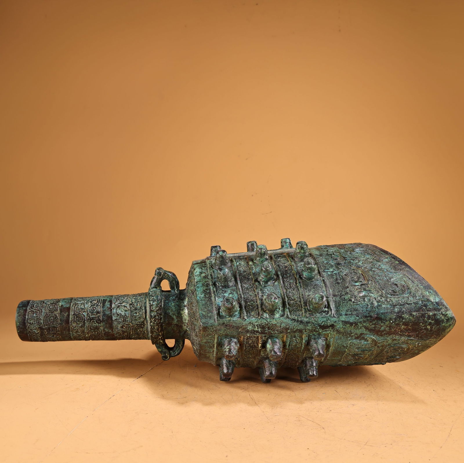 Vintage Chinese Bronze Chime bell Statue - 3