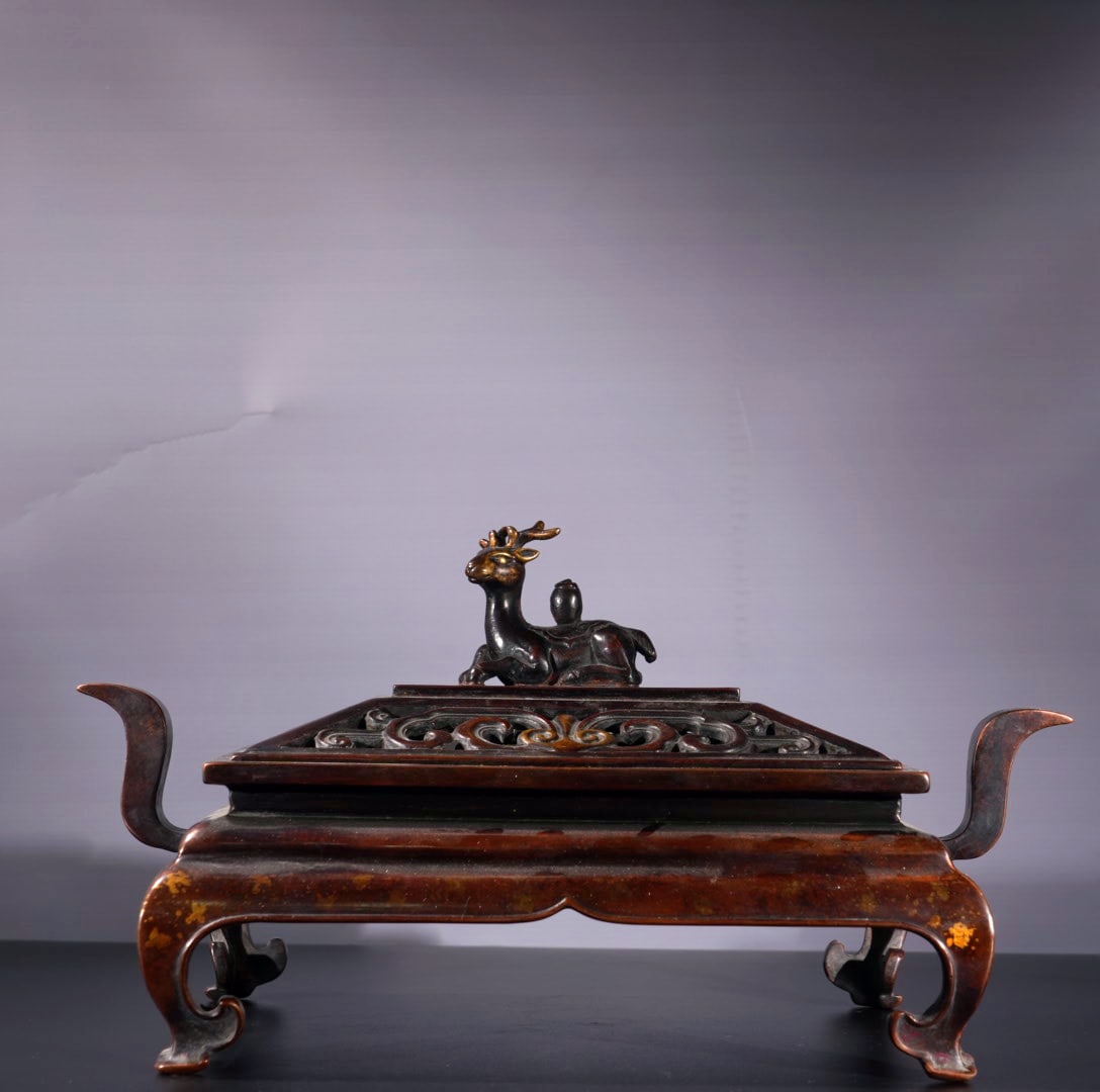 Old Chinese Copper Fortune Deer Incense Burner (1 of 9)