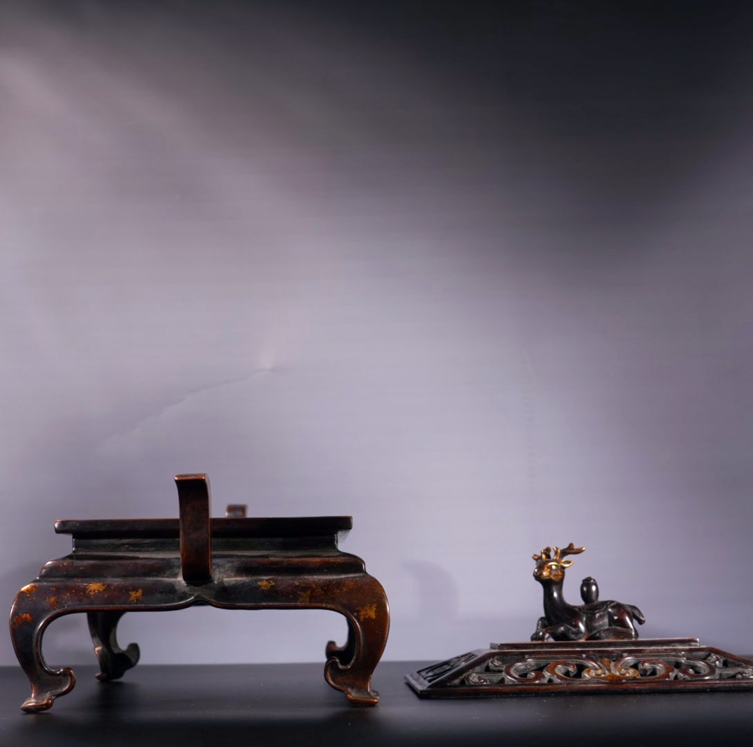 Old Chinese Copper Fortune Deer Incense Burner - 7