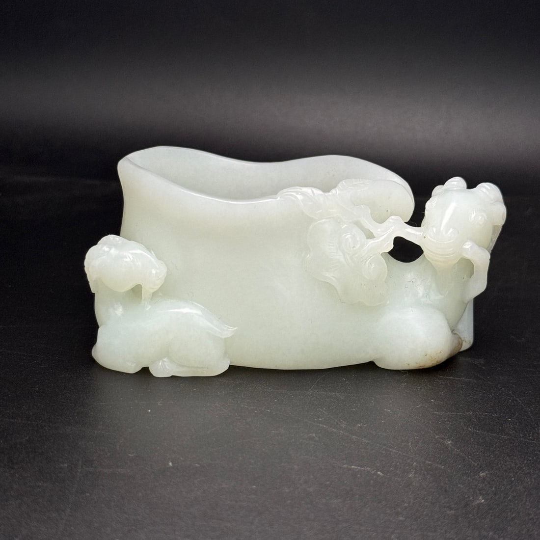 Chinese Hetian Jade Hand Carved Fortune Sheep Wine Cup (1 of 9)