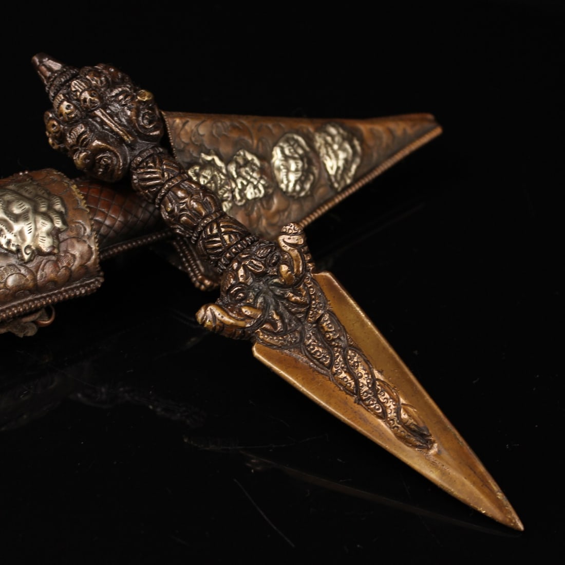 Vintage Copper Pestle Xiangmo Statue - 2