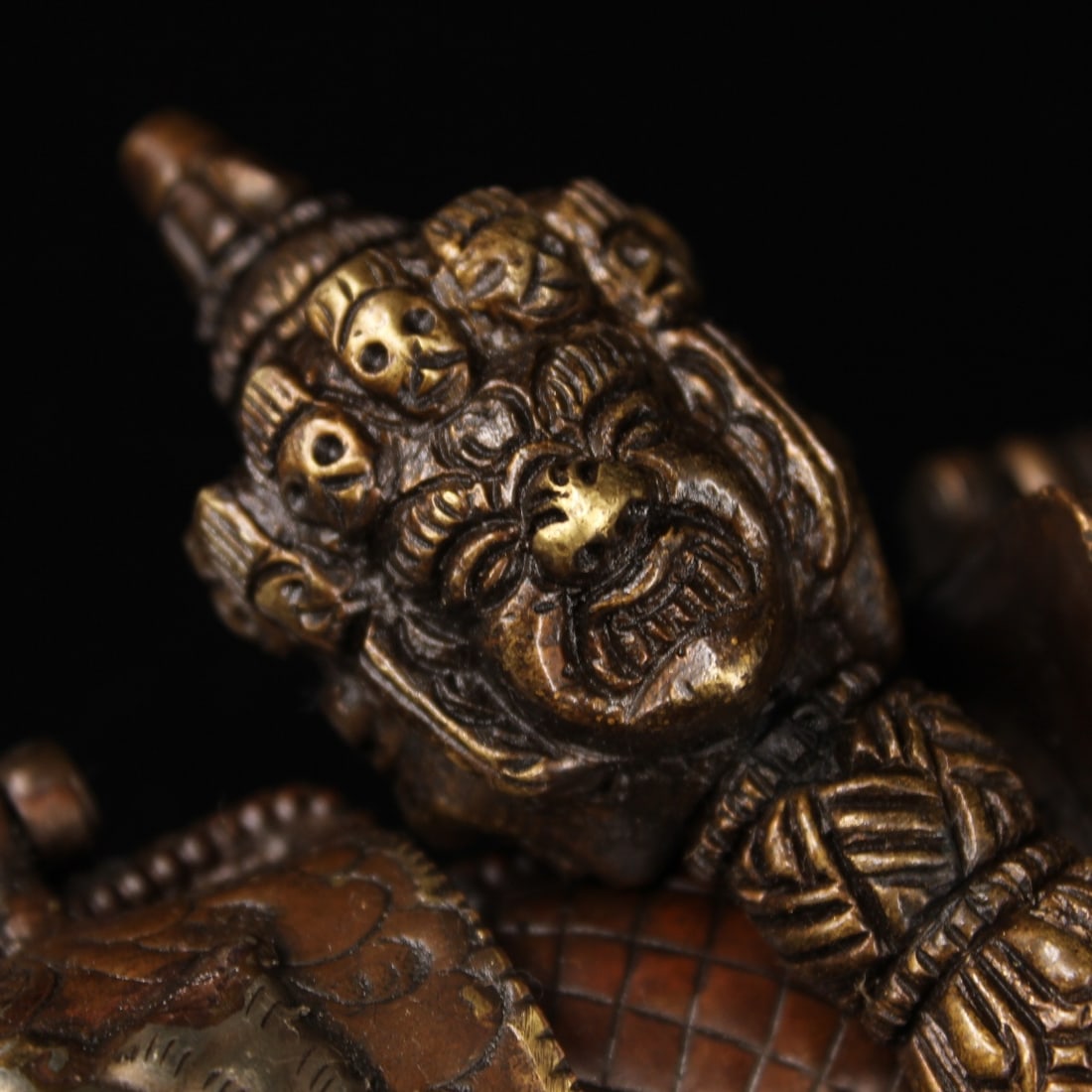 Vintage Copper Pestle Xiangmo Statue - 3