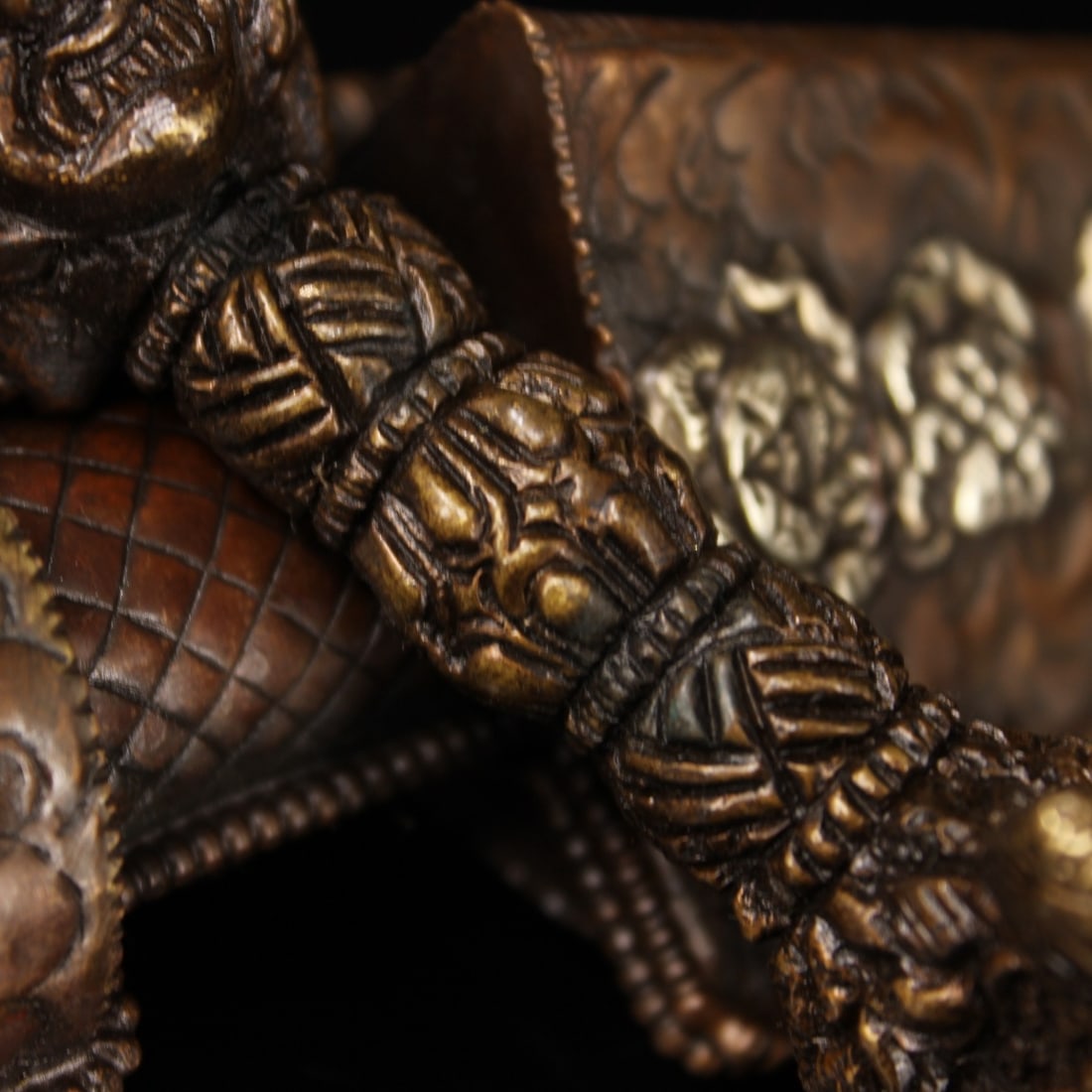 Vintage Copper Pestle Xiangmo Statue - 4