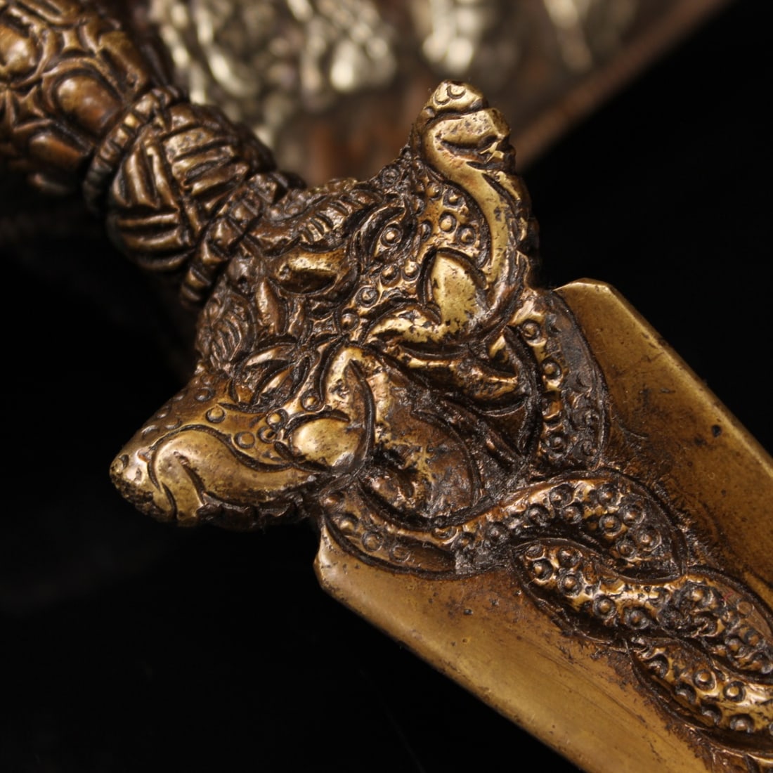 Vintage Copper Pestle Xiangmo Statue - 5