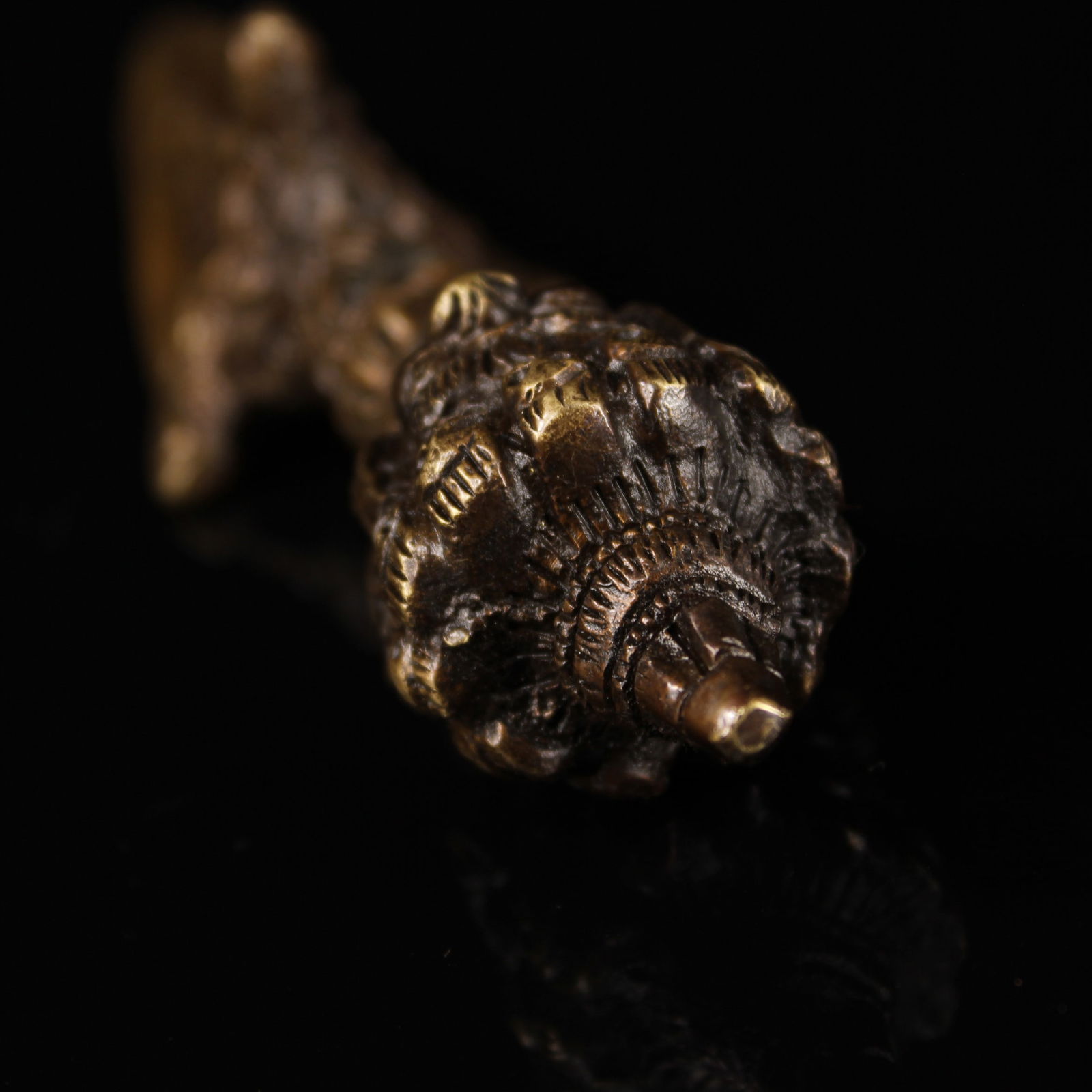 Vintage Copper Pestle Xiangmo Statue - 6